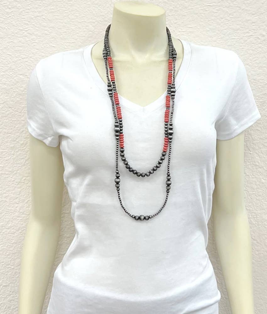 Sunset Handmade 36" Navajo Bead Necklace
