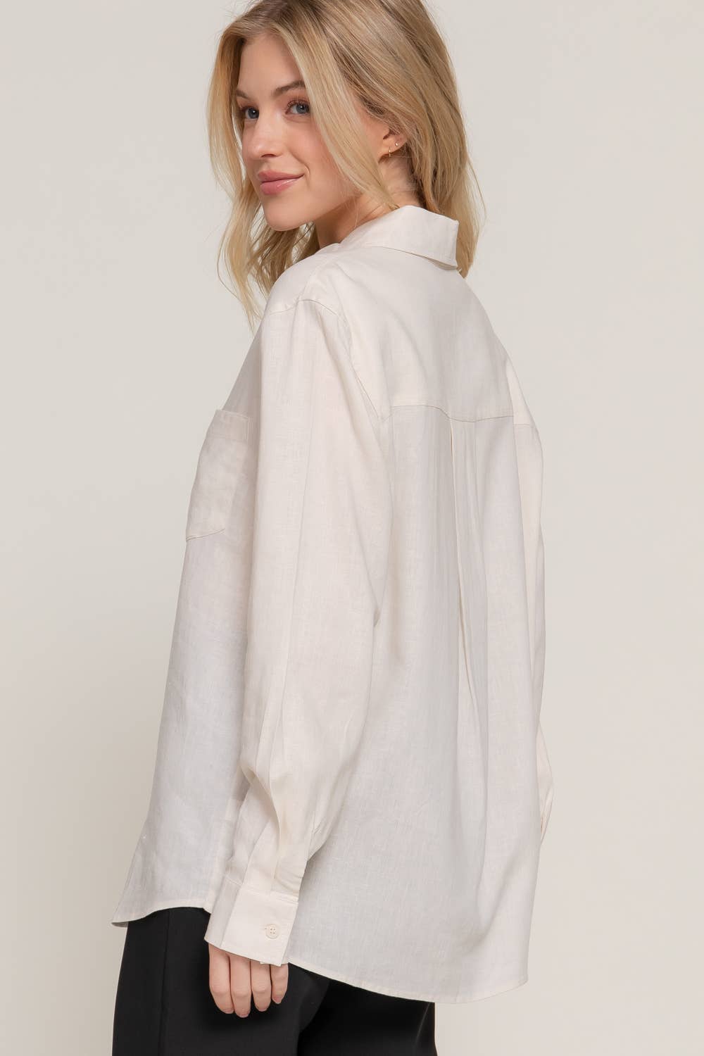 Linen Blend Long Sleeve