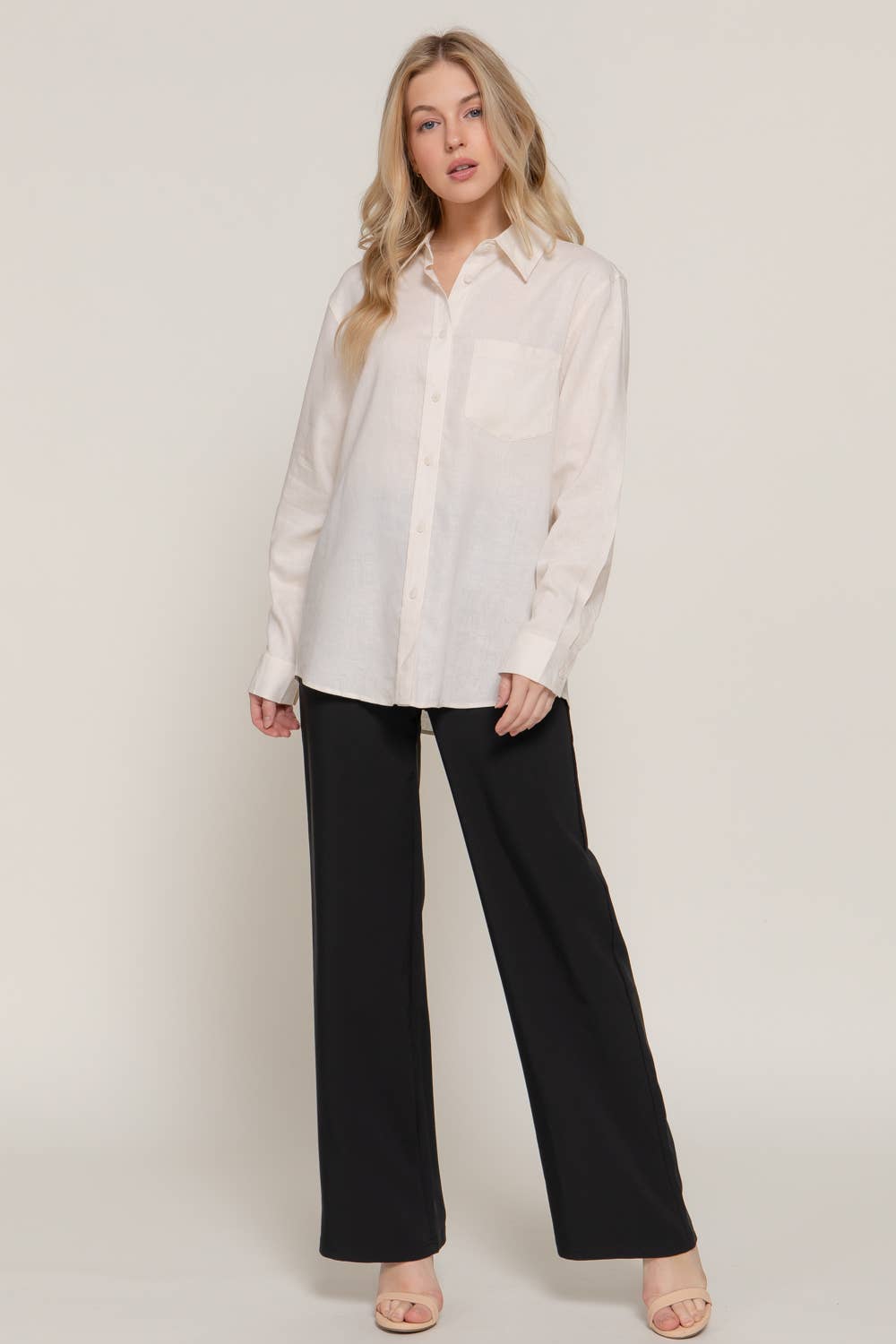 Linen Blend Long Sleeve