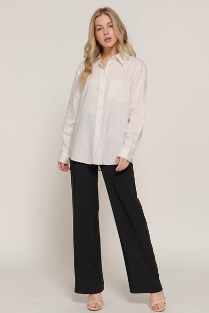 Linen Blend Long Sleeve