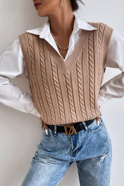 Cable Knit Sweater Vest