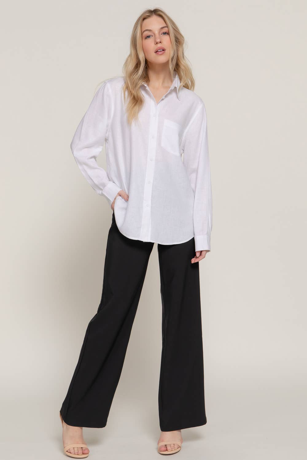 Linen Blend Long Sleeve