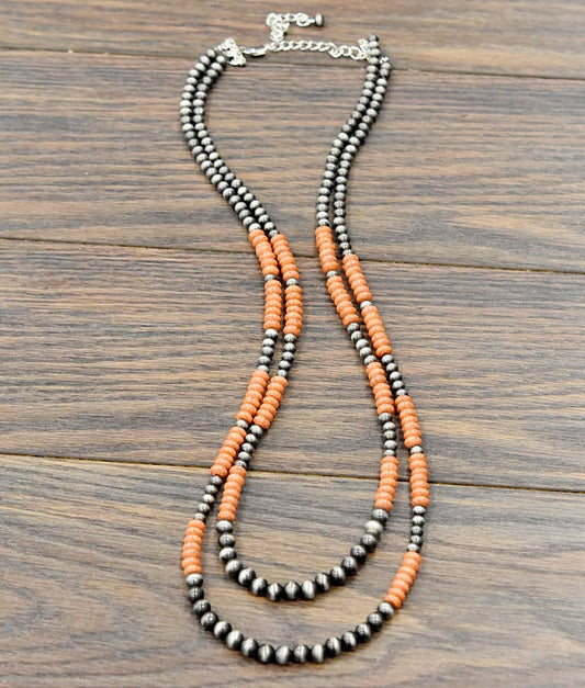 733419, Handmade 29" Navajo Bead Necklace