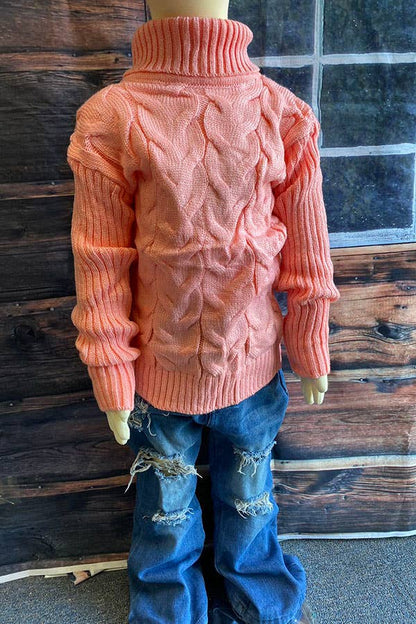 Pink Knitted Girls Sweater