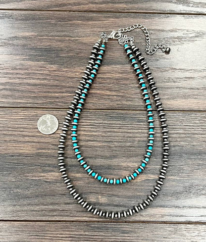 739511, Handmade 20" Rondelel Navajo Bead Necklace