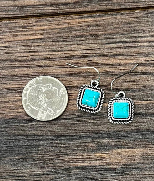 726466, 8mm Square Stone Earrings