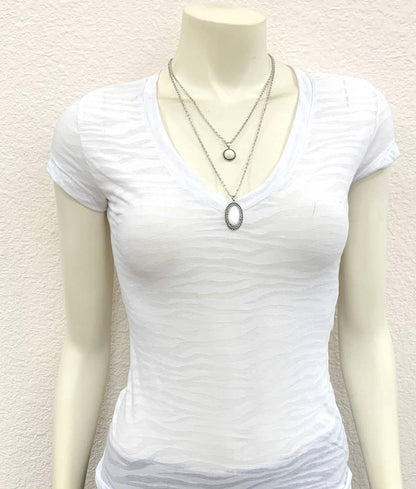 2-strand White Turquoise Necklace