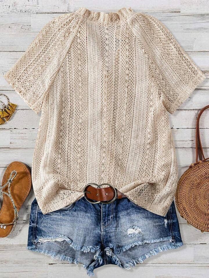 Summer Hollow Out Knit Top