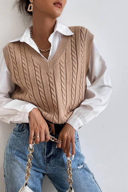 Cable Knit Sweater Vest
