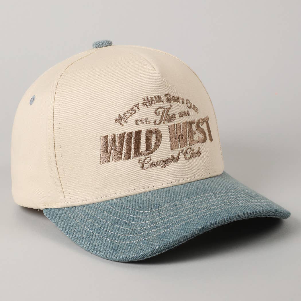 Messy Hair Wild West Cowgirl Club Denim Hat
