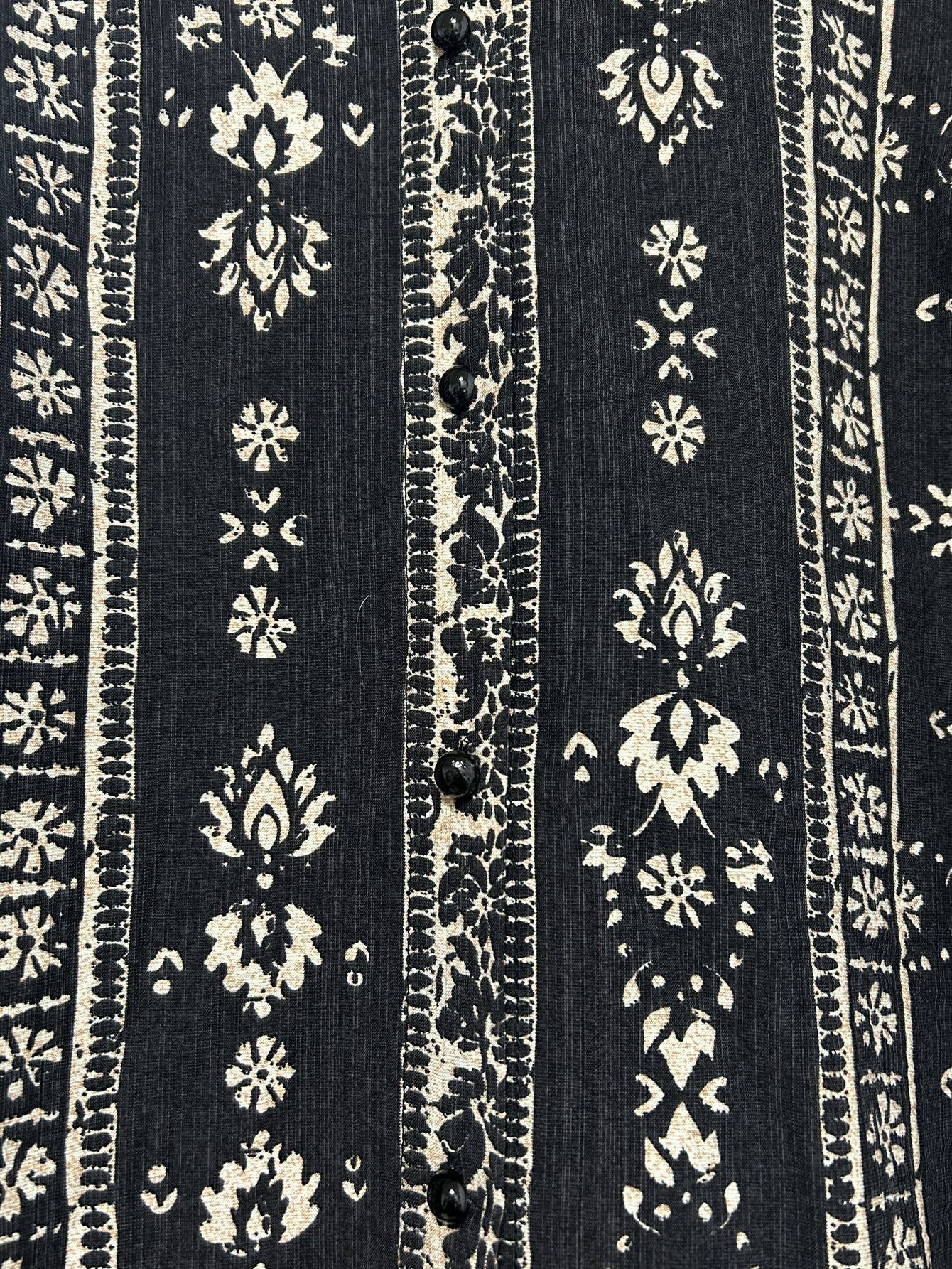 Retro Bohemian Floral Print Blouse