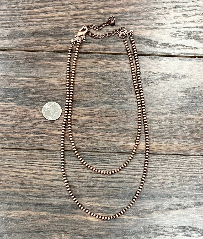 739103, Handmade Copper Navajo Bead Necklace