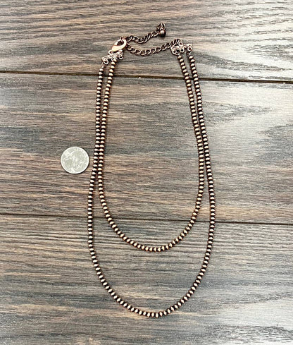 739103, Handmade Copper Navajo Bead Necklace