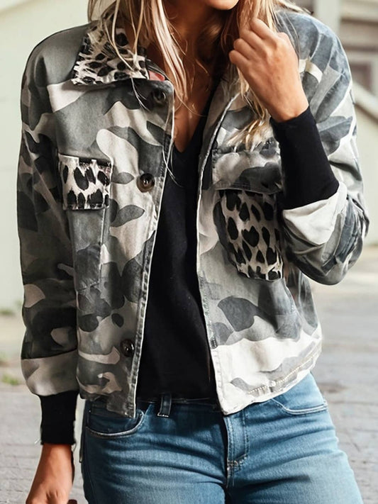 Camo Leopard Patchwork Jacket