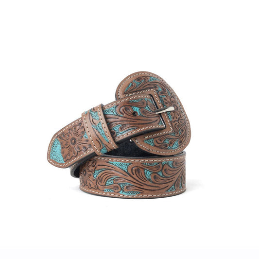 Western Leather Belt in Bronco Sky