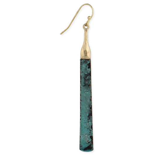 Gold Patina Bar Earring