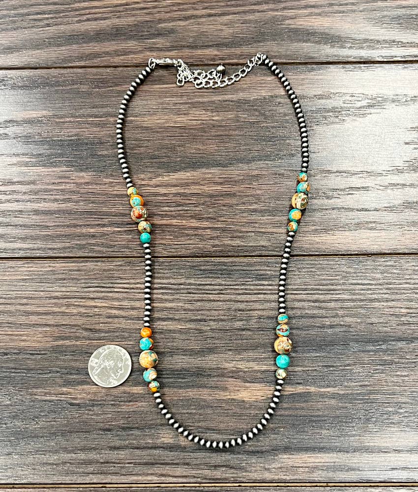 739548, Handmade 22" Navajo Gemstone Necklace