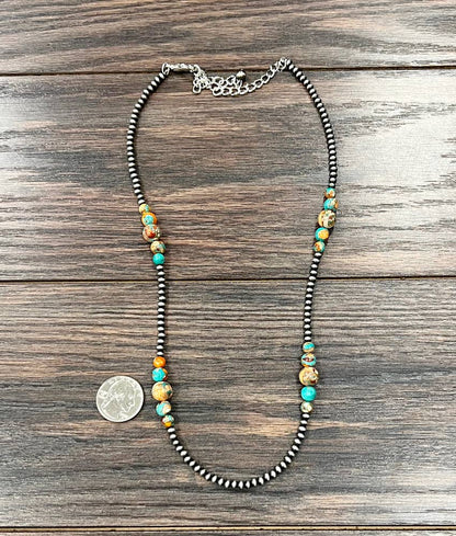 739548, Handmade 22" Navajo Gemstone Necklace
