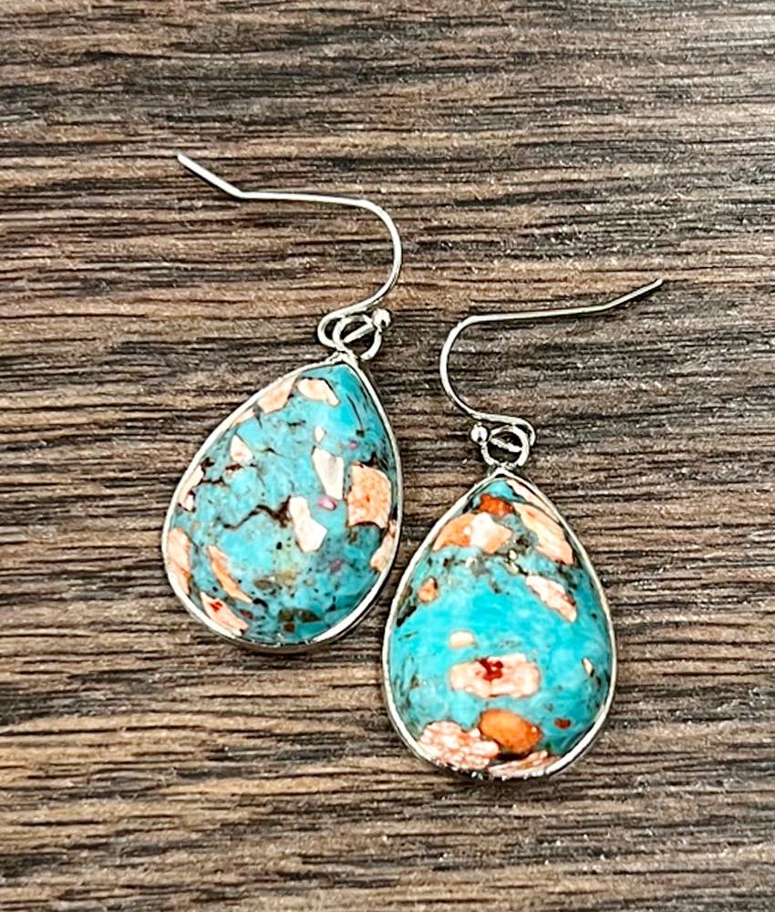 723852, Drop Bezel Set Gemstone Earrings