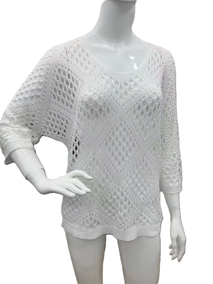 Diamond Cut-Out Blouse (Two Colors)