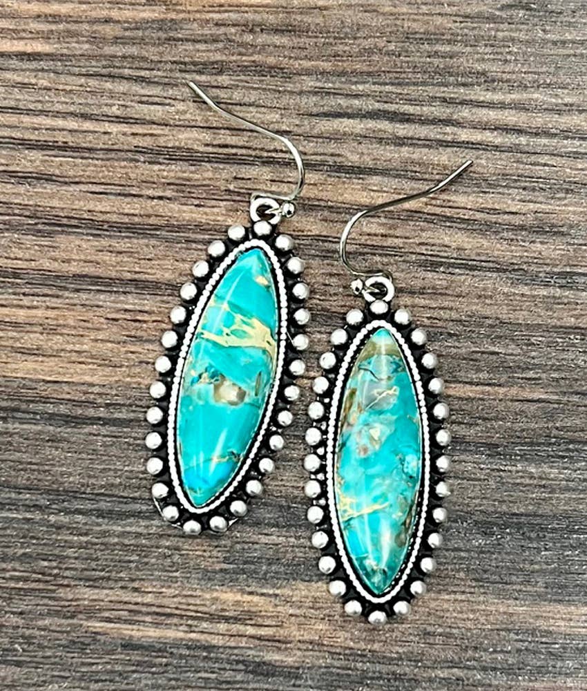 Oval Turquoise Earrings