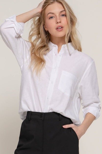 Linen Blend Long Sleeve
