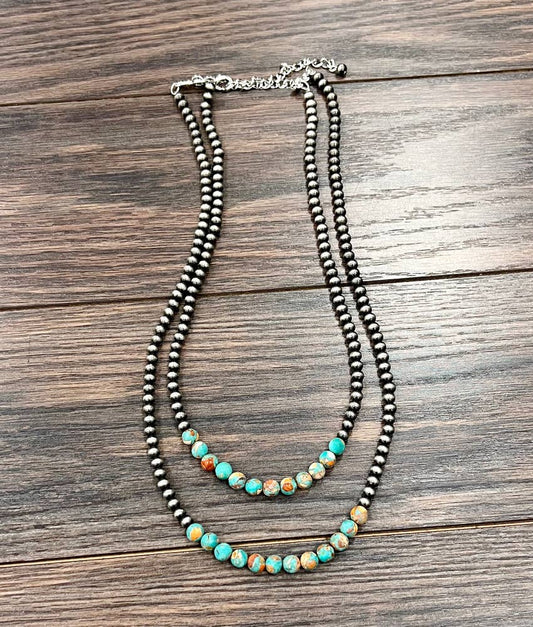 739545, Handmade 24" Navajo Gemstone Necklace