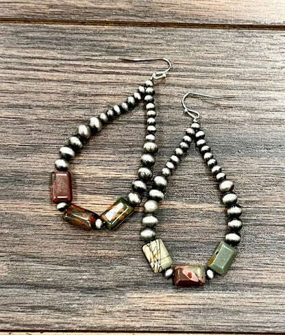 726270, Handmade Navajo Gemstone Earrings