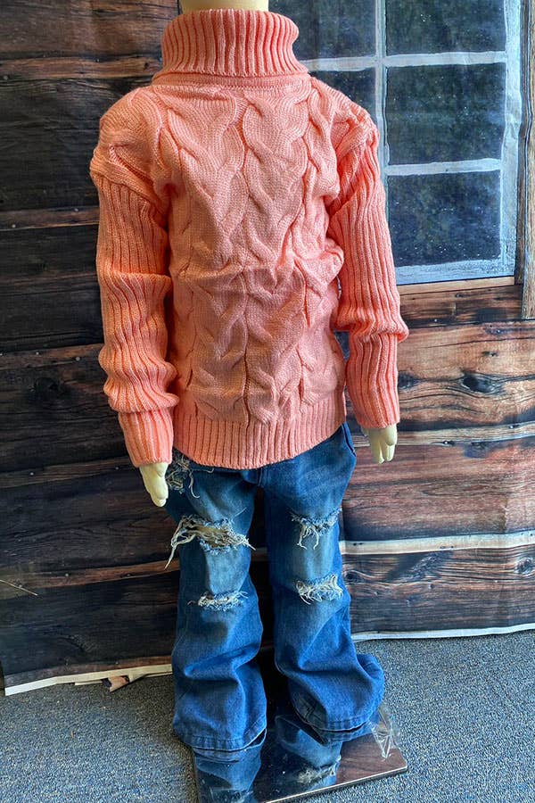 Pink Knitted Girls Sweater