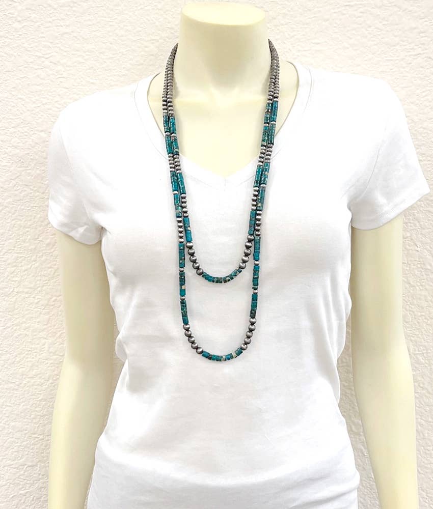 Handmade Gemstone & Navajo Bead Necklace