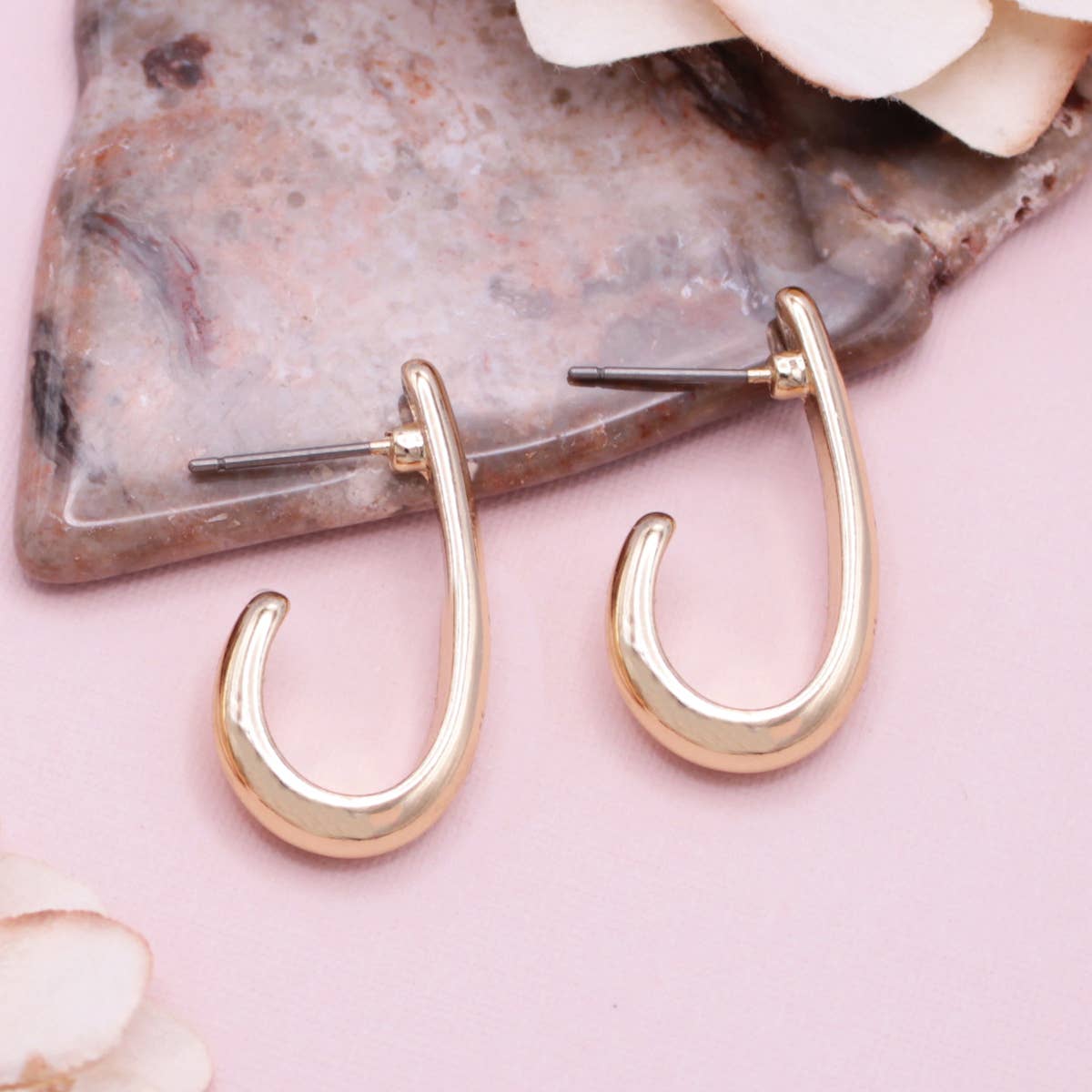 Classy Gold Teardrop Hoop Earrings