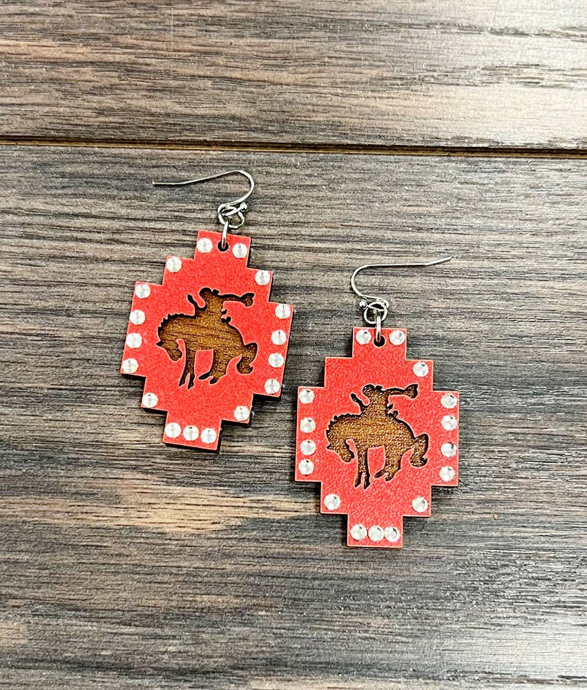723619, Handmade Bronc Earrings