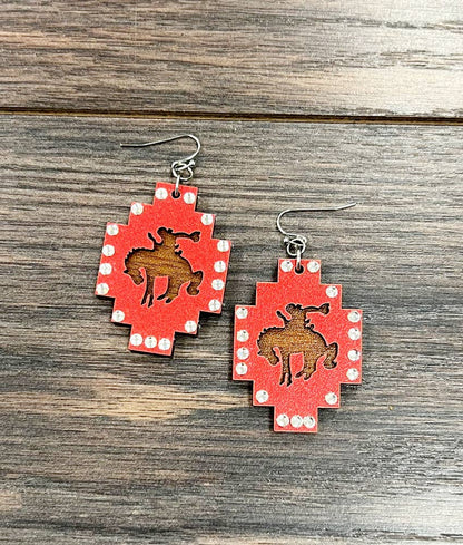 723619, Handmade Bronc Earrings
