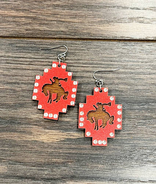 723619, Handmade Bronc Earrings