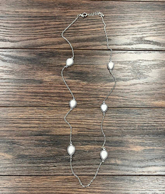 Handmade Drop White Turquoise Necklace
