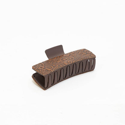 Soilcrest Embossed Leather Hair Clip