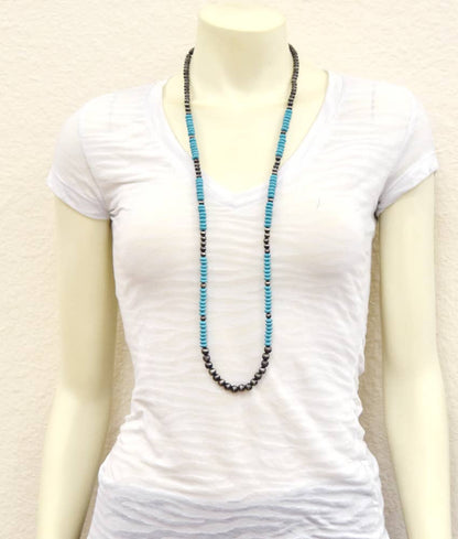 733525, Handmade 36" Navajo Bead Necklace