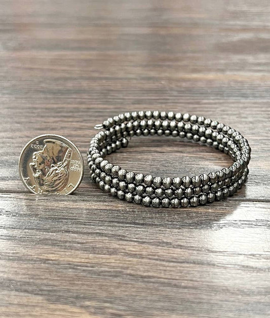 711448, Tiny 4mm Polish Navajo Bead Wrap Bracelet