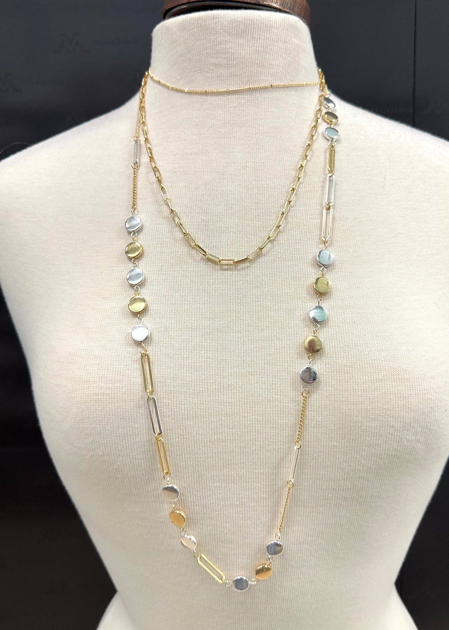 3 Row Multi Layered Necklace