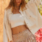 White Rhinestone Fringe Jacket