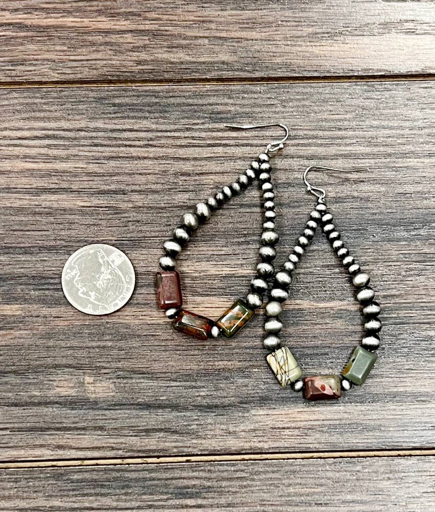 726270, Handmade Navajo Gemstone Earrings