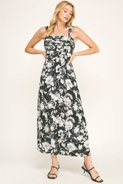 SERENITY WAVES PLEATED MAXI DRESS
