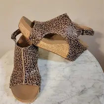 Carley Leopard Print Wedge