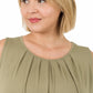 Plus Size Pleated Tank Top (Multiple)
