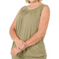 Plus Size Pleated Tank Top (Multiple)