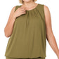 Plus Size Pleated Tank Top (Multiple)