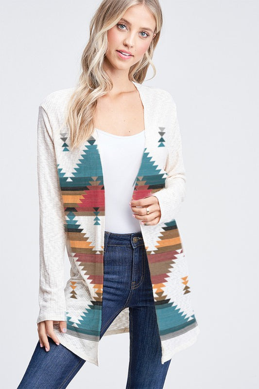 Ivory Diamond Ribbed Cardigan