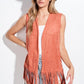 Suede Fringe Vest 3 Colors