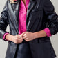 Faux Black Leather Blazer