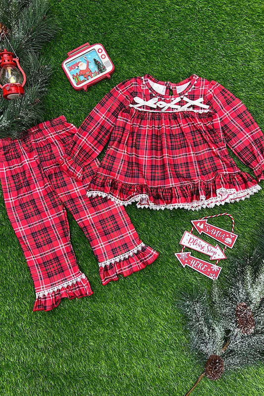 Red Plaid Pajama Set